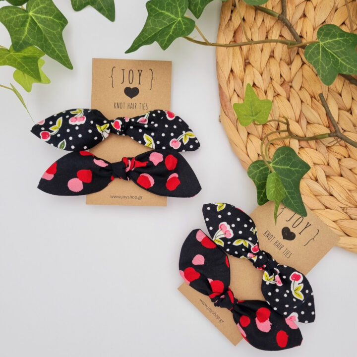 Knot hair ties Cherries and Dots