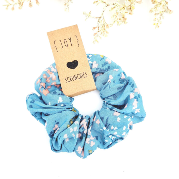 Scrunchie Floral Γαλάζιο